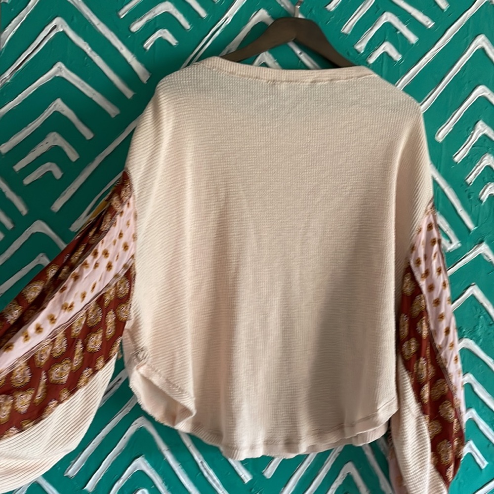 Free People We the Free Blossom Thermal Top Rose - Picture 5 of 6